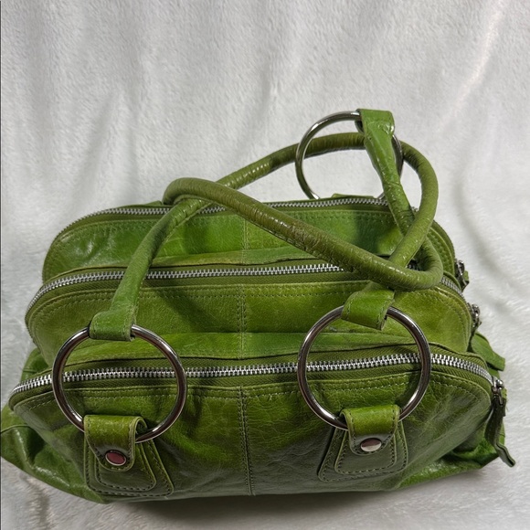 Latico Vibrant Green Leather Satchel - Picture 2 of 14